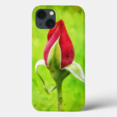 Red Rose Bud Flower Art Phone Case (Achterkant)