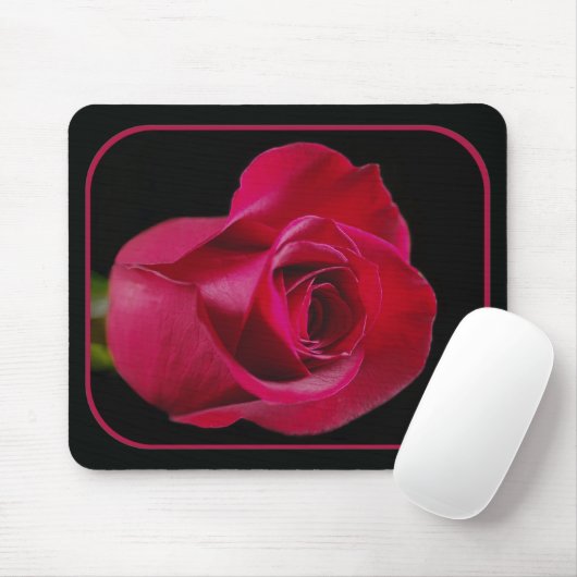 Red Rose Bud Mousepad Muismat (Met muis)