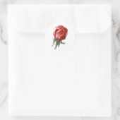 Red Rose Bud Ronde Sticker (Tas)