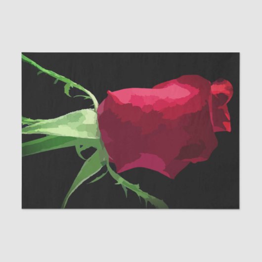 Red Rose Bud Tissue Paper Tissuepapier (Voorkant)