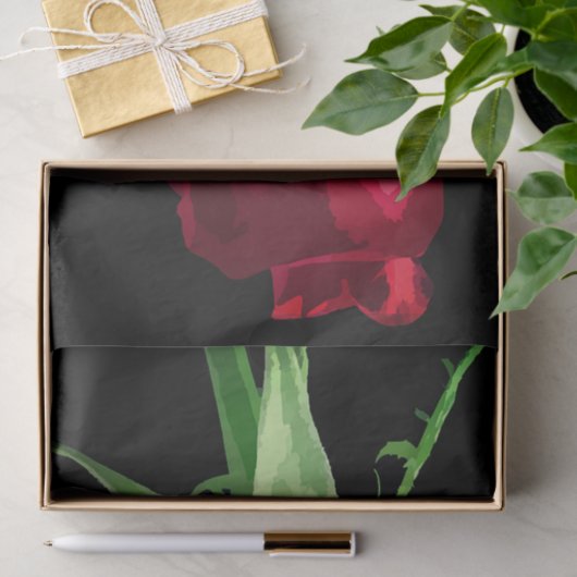 Red Rose Bud Tissue Paper Tissuepapier (Geschenk)
