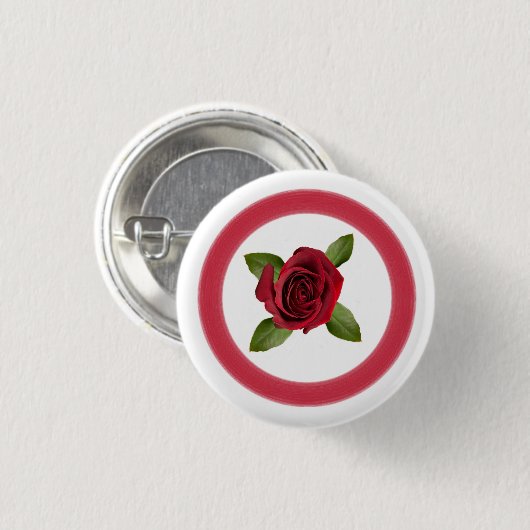 Red Rose Button (Voorkant /achterkant)