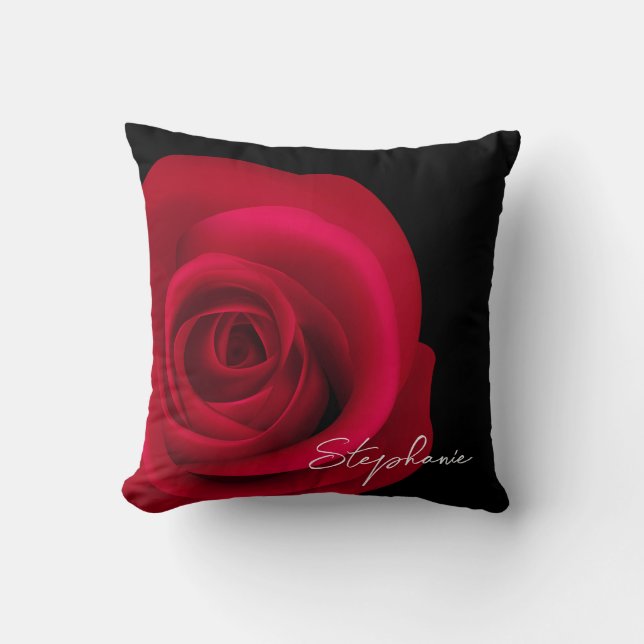Red Rose | Cadeaucode voor aangepaste naam Kussen (Voorkant)