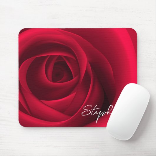 Red Rose | Cadeaucode voor aangepaste naam Muismat (Met muis)