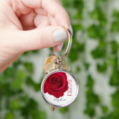 Red Rose | Cadeaucode voor Valentijnsdag op aangep Sleutelhanger (Hand)