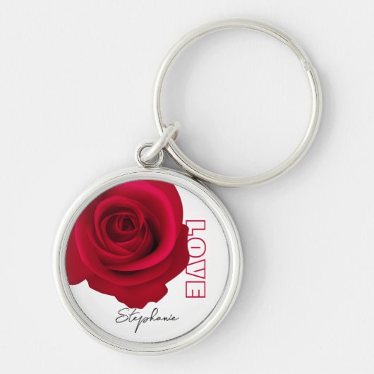 Red Rose | Cadeaucode voor Valentijnsdag op aangep Sleutelhanger (Voorkant)