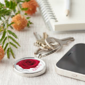 Red Rose | Cadeaucode voor Valentijnsdag op aangep Sleutelhanger (Zijkant)