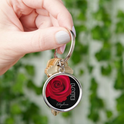 Red Rose | Cadeaucode voor Valentijnsdag op aangep Sleutelhanger (Hand)