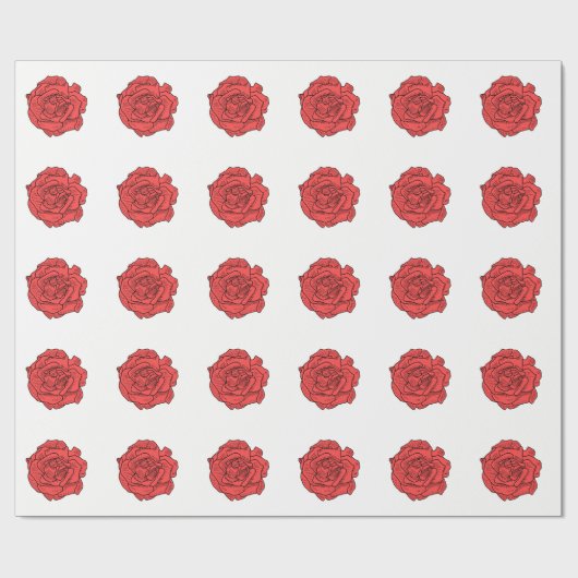 Red Rose Cadeaupapier (Vlak)