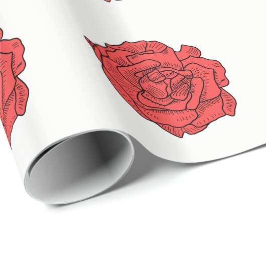 Red Rose Cadeaupapier (Rol Hoek)