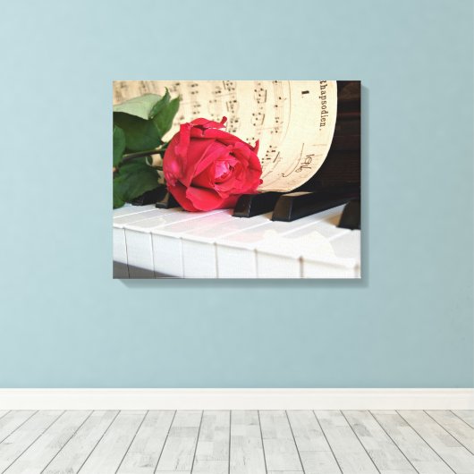 Red Rose Canvas Afdruk (Insitu (Houten vloer))