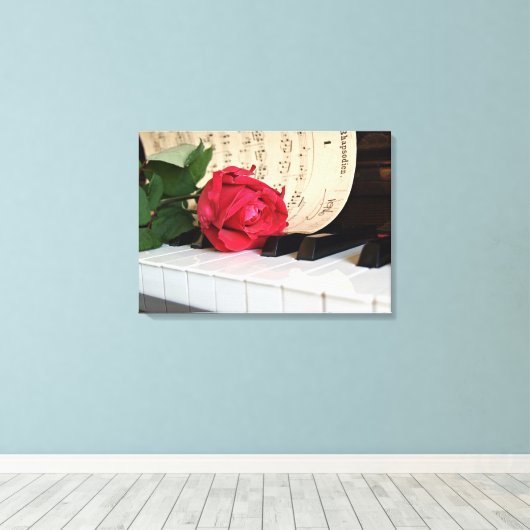 Red Rose Canvas Afdruk (Insitu (Houten vloer))