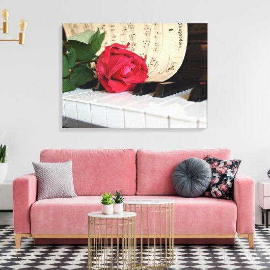 Red Rose Canvas Afdruk (Insitu (Woonkamer))