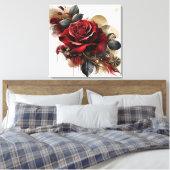 Red Rose Canvas Afdruk (Insitu (Slaapkamer))