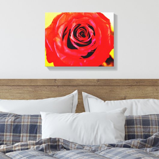 Red Rose Canvas Afdruk (Insitu (Slaapkamer))