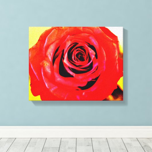 Red Rose Canvas Afdruk (Insitu (Houten vloer))