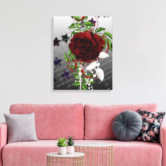 Red Rose Canvas Afdruk (Insitu (Woonkamer))