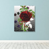 Red Rose Canvas Afdruk (Insitu (Houten vloer))
