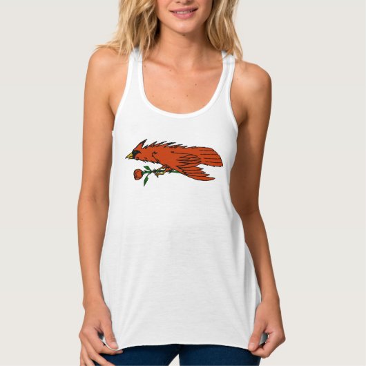 Red Rose Cardinal Tanktop (Voorkant)