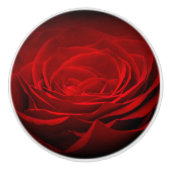 Red Rose Ceramic Knob. Keramische Knop (Voorkant)