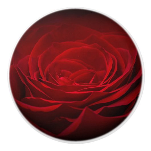 Red Rose Ceramic Knob. Keramische Knop (Voorkant)