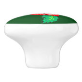 Red Rose Ceramic Knob. Keramische Knop (Zijkant)