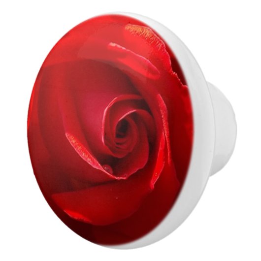 Red Rose Ceramic Pull Keramische Knop (Rechts)