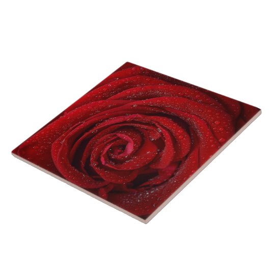 Red Rose Ceramic Tile Tegeltje (Zijkant)