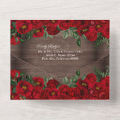 Red Rose Charro Rustic Land Quinceañera All In One Uitnodiging (Achterkant)