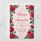 Red Rose Classic Romantic Elegant Floral Kaart (Voorkant)