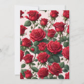 Red Rose Classic Romantic Elegant Floral Kaart (Achterkant)