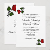 Red Rose Classic Wedding Invitation Kaart (Voorkant / Achterkant)