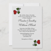 Red Rose Classic Wedding Invitation Kaart (Voorkant)