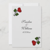 Red Rose Classic Wedding Invitation Kaart (Achterkant)