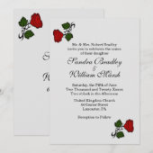 Red Rose Classic Wedding Invitation Kaart (Voorkant / Achterkant)