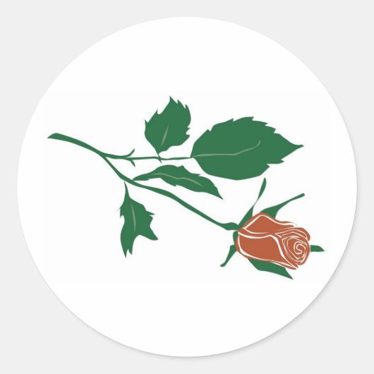 Red Rose Clipart Ronde Sticker (Voorkant)
