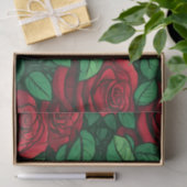 Red Rose Close Up Pattern Tissuepapier (Geschenk)