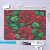 Red Rose Close Up Pattern Tissuepapier (Craft)