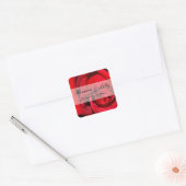 Red Rose Close Up Personalized Wedding Vierkante Sticker (Envelop)