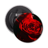 Red Rose Close Up Photo Button Flesopener (Voorkant)