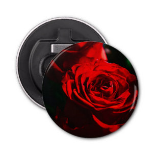 Red Rose Close Up Photo Button Flesopener