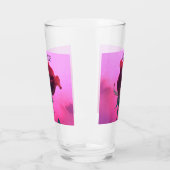 Red Rose Closeup with Pink Wedding Glass Glas (Links)