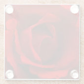 Red Rose coastercna Glazen Onderzetter (Achterkant)