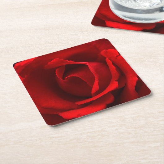 Red Rose coastercna Kartonnen Onderzetters (Schuin)