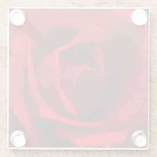 Red Rose coastercnm Glazen Onderzetter (Achterkant)