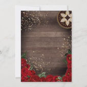 Red Rose Cowgirl Boots Westerne Charro Quinceañera Kaart (Achterkant)