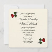 Red Rose Cream Wedding Invitation Kaart (Voorkant)