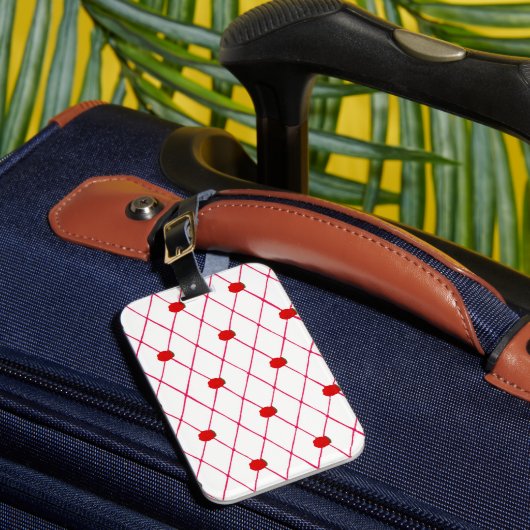 Red Rose CrissCross Pattern Bagagelabels (Voorkant Insitu 1)