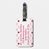 Red Rose CrissCross Pattern Bagagelabels (Achterkant verticaal)