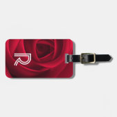 Red Rose Custom Monogram Bagagelabel (Voorkant horizontaal)